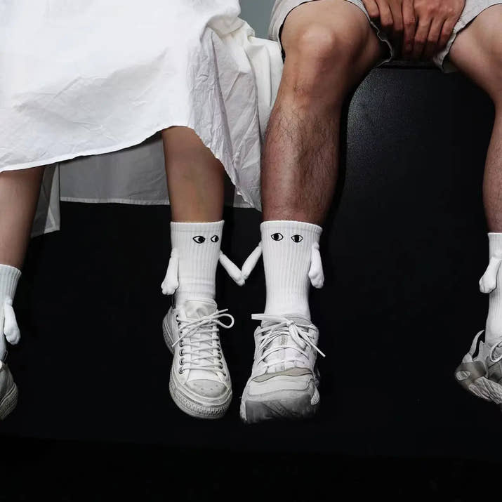 Trendy Cotton Mid-tube Couple Socks with Magnetic Suction